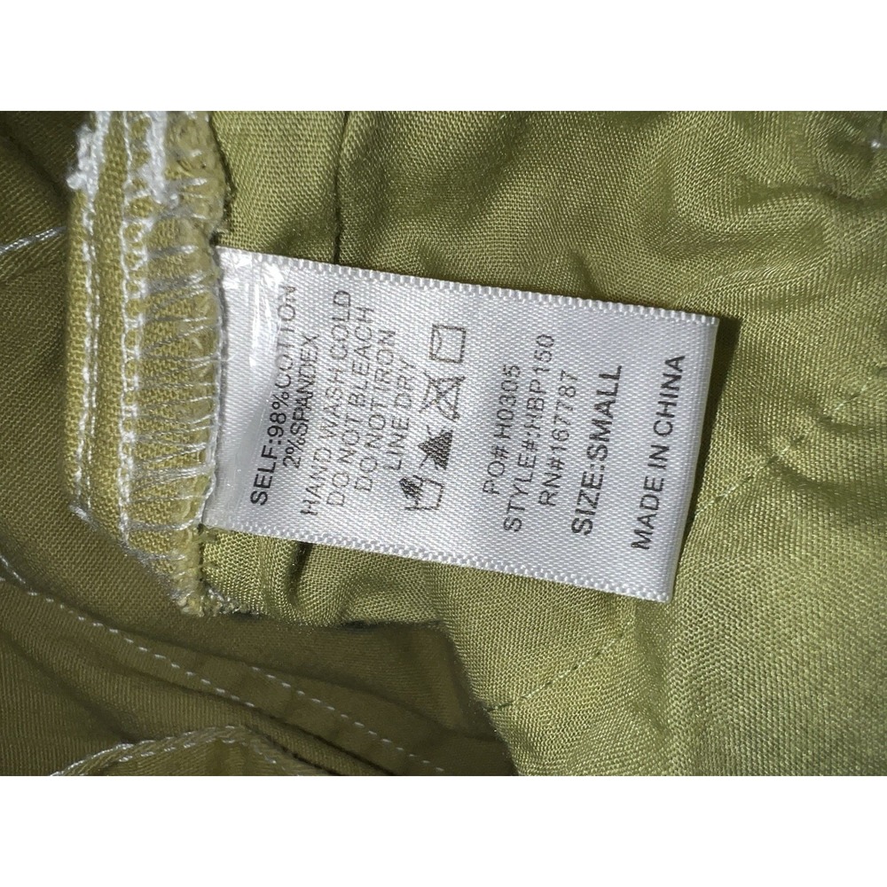 Hunter & Brown Lime Green Womens Small Wide Leg Cargo Grunge Pants Boho Wear - Picture 4 of 6